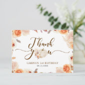 秋素朴パンプキンオンダーフル誕生日ありがとう サンキューカード (スタンド正面)