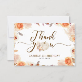 秋素朴パンプキンオンダーフル誕生日ありがとう サンキューカード