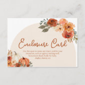 秋素朴パンプキンオータムフローラブライダルシャワー エンクロージャーカード (正面)