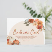 秋素朴パンプキンオータムフローラブライダルシャワー エンクロージャーカード (スタンド正面)