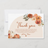 秋素朴パンプキンオータムフローラブライダルシャワー 招待状 (正面)
