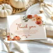 秋素朴パンプキンオータムフローラブライダルシャワー 招待状