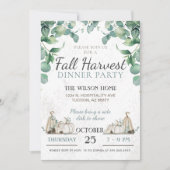 秋素朴パンプキングリーナリーディナーパーティー 招待状 (正面)