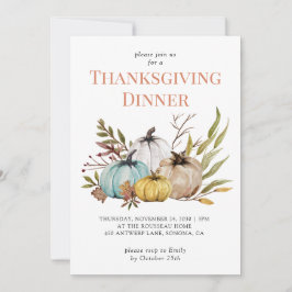 秋素朴パンプキンスサンクスギビング招待状 招待状