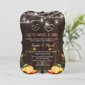 秋素朴パンプキンストリングライツウッドI do BBQ 招待状 (スタンド正面)