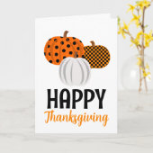 秋素朴パンプキンズハッピーサンクスギビング カード (黄色い花)
