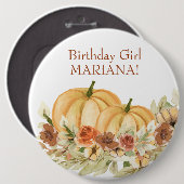 秋素朴パンプキンバースデーパーティー 缶バッジ (正面&裏面)