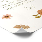 秋素朴パンプキンフローラミモサバー標識 ポスター (角)