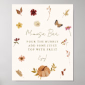 秋素朴パンプキンフローラミモサバー標識 ポスター (正面)