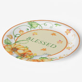 秋素朴パンプキンフローラ賛美感謝祭 ペーパープレート (アングル)