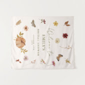 秋素朴パンプキンブライダルシャワーウェルカムバックドロップ タペストリー (正面(横))