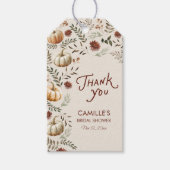 秋素朴パンプキンブライダルシャワーメッセージカード ギフトタグ (正面)