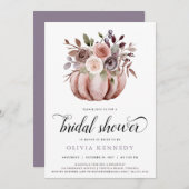 秋素朴パンプキンブライダルシャワーラストフローラ 招待状 (正面/裏面)