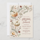 秋素朴パンプキンブライダルシャワー招待 招待状 (正面)
