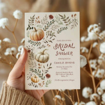 秋素朴パンプキンブライダルシャワー招待