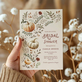 秋素朴パンプキンブライダルシャワー招待 招待状