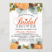 秋素朴パンプキンブライダルシャワー