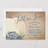 秋素朴パンプキンブルーフローラブライダルシャワー 招待状 (正面)