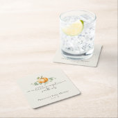 秋素朴パンプキンベビーシャワースクエアコースター スクエアペーパーコースター (インサイチュ)