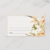 秋素朴パンプキンリーフィアーチフローラ結婚ズ プレイスカード (裏面)