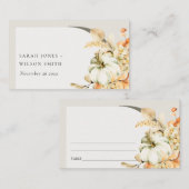 秋素朴パンプキンリーフィアーチフローラ結婚ズ プレイスカード (正面/裏面)