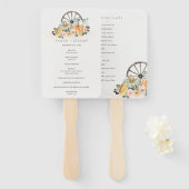 秋素朴パンプキンリーフィーフローラ結婚式 プログラム ハンドファン (正面&裏面)