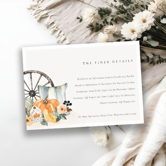 秋素朴パンプキンリーフィー結婚フローラの詳細 エンクロージャーカード