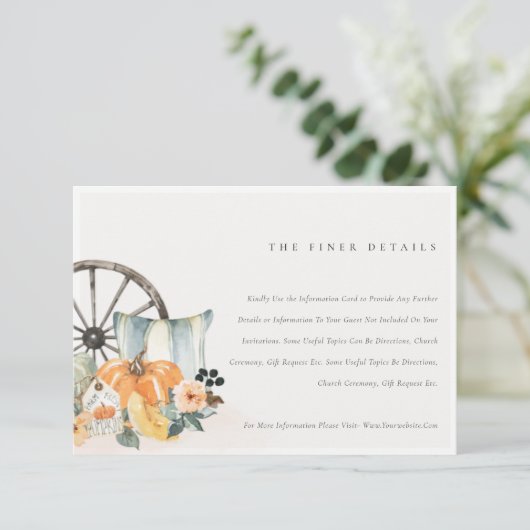 秋素朴パンプキンリーフィー結婚フローラの詳細 エンクロージャーカード (スタンド正面)