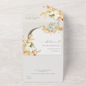 秋素朴パンプキンリーフェイフローラアー結婚チ オールインワン招待状 (外側)