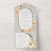 秋素朴パンプキンリーフェイフローラアー結婚チ オールインワン招待状 (内側)