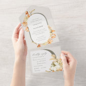 秋素朴パンプキンリーフェイフローラアー結婚チ オールインワン招待状 (貼ってはがせる)