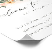 秋素朴パンプキンリーフフローラ結婚ズ歓迎 ポスター (角)