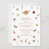 秋素朴パンプキンワイルドフラワー引っ越し祝いパーティー招待状 シーズンカード (正面)