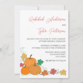 秋素朴パンプキン結婚式招待状 招待状 (正面)