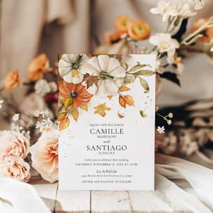 秋素朴パンプキン結婚式招待状 招待状