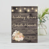 秋素朴パンプキン金ゴールドウェディングシャワー招待状 招待状 (スタンド正面)