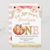 秋素朴パンプキン1st誕生日招待状 招待状 (正面/裏面)