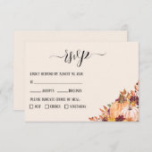 秋素朴パンプキ結婚ンと食事オプション 出欠カード (正面/裏面)