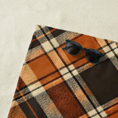 秋素朴ビーズバーンドオレンジプレイドプリント秋 ビーチタオル (インサイチュ)