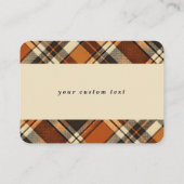 秋素朴ビーズバーンドオレンジプレイドプリント秋 プレイスカード (裏面)