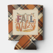 秋素朴ビーズバーンドオレンジプレイドプリント秋 缶クーラー (裏面)