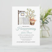 秋素朴ピケットフェンス引っ越し祝いパーティー招待状 招待状 (スタンド正面)