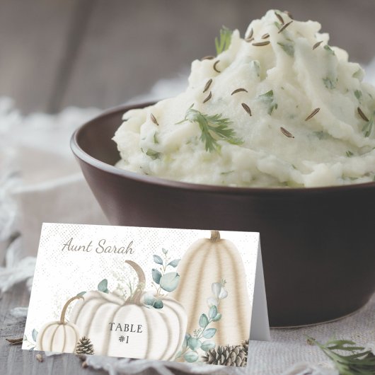 秋素朴ファームハウスヴィンテージパンプキンプレイスカード プレイスカード