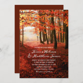 秋素朴フォレストブルゴーニュ秋の田舎の結婚式 招待状 (正面/裏面)