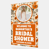 秋素朴フラワーフォトブライダルシャワーへようこそ アクリルサイン (傾斜)