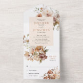 秋素朴フローラすべて1つの結婚式の招待 オールインワン招待状 (内側)
