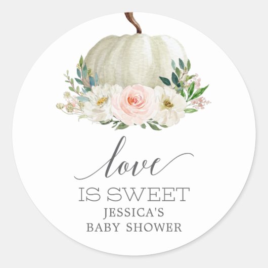 秋素朴フローラカボチャ愛は甘い好意クラ ラウンドシール (正面)