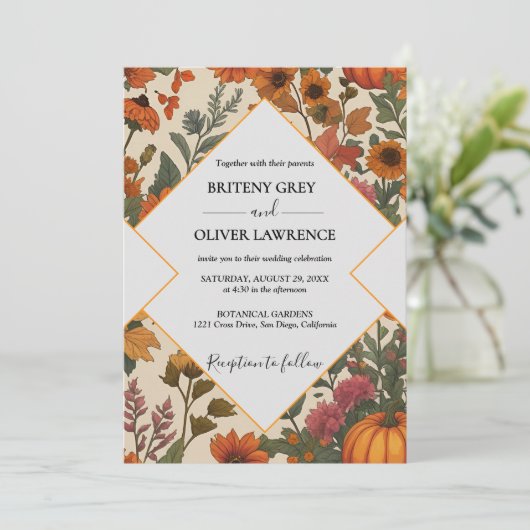 秋素朴フローラカボチャ – 秋の収穫草刈り 招待状 (スタンド正面)