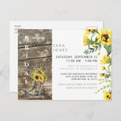 秋素朴フローラブライダルシャワーひまわり ポストカード (正面/裏面)