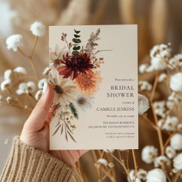 秋素朴フローラブライダルシャワー招待 招待状